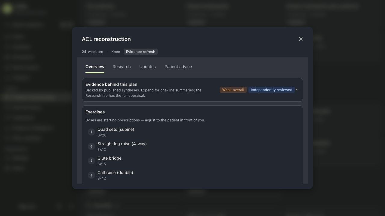 Complete protocol Overview, with exercises, dosage and access to Research.